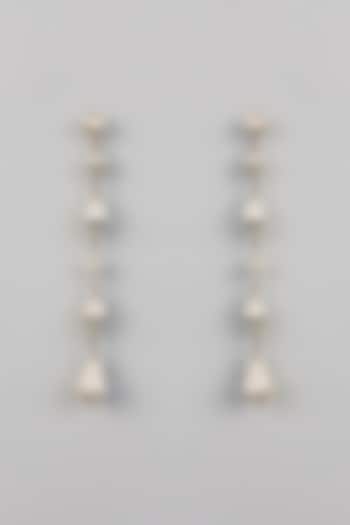 White Finish Dangler Earrings by Just Shraddha at Pernia's Pop Up Shop