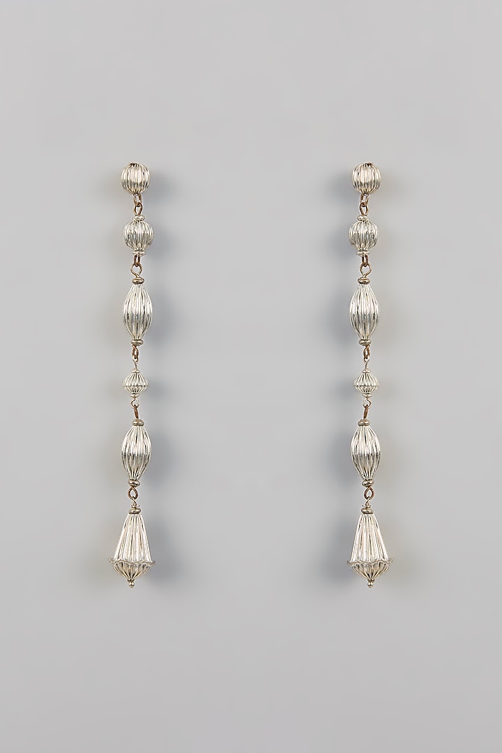 White Finish Dangler Earrings by Just Shraddha at Pernia's Pop Up Shop