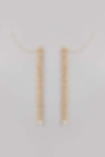 Gold Plated Kundan Polki & Pearl Dangler Earrings by Just Shraddha at Pernia's Pop Up Shop