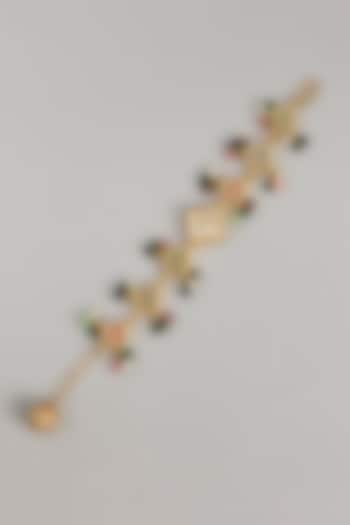 Gold Plated Kundan Polki & Multi-Colored Stone Bracelet by Just Shraddha at Pernia's Pop Up Shop