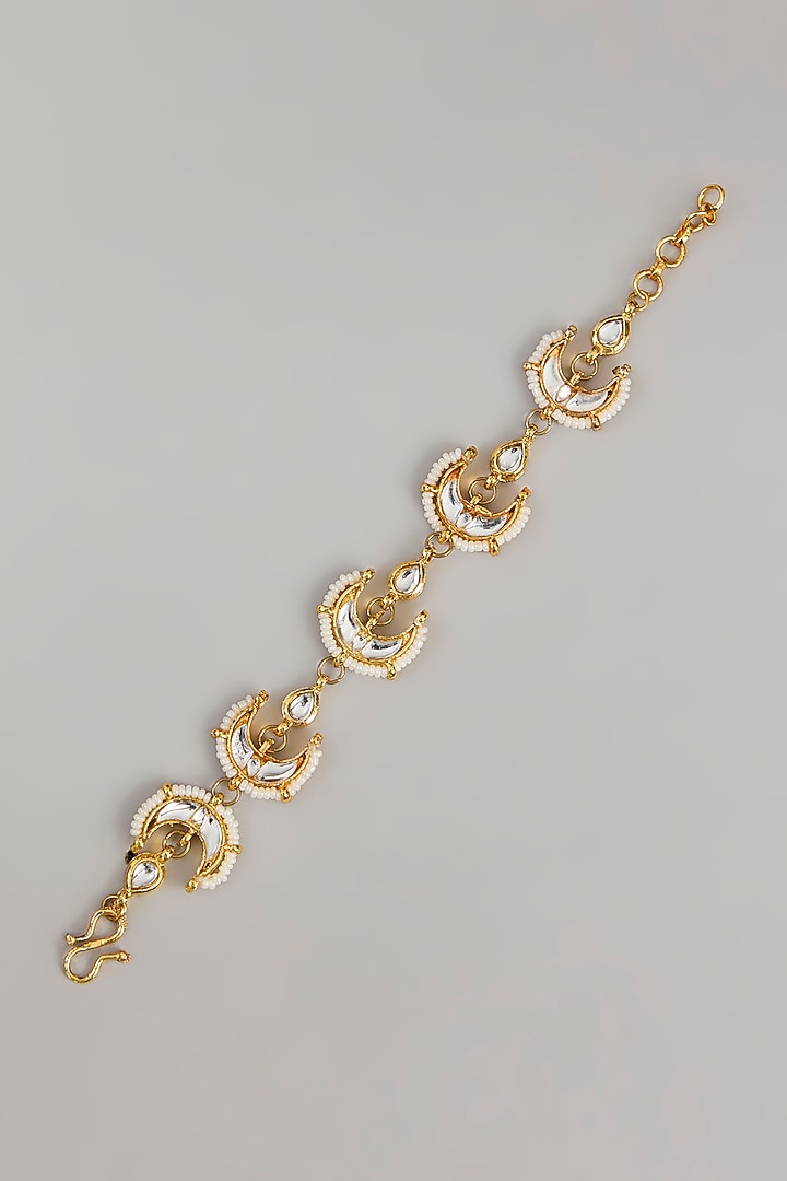 Gold Plated Kundan Polki Bracelet by Just Shraddha at Pernia's Pop Up Shop