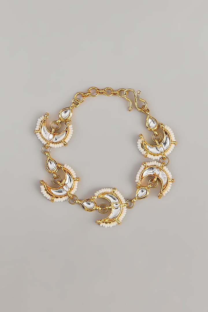 Gold Plated Kundan Polki Bracelet by Just Shraddha at Pernia's Pop Up Shop