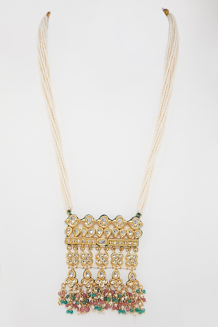 Gold Plated Kundan Necklace by Just Shraddha