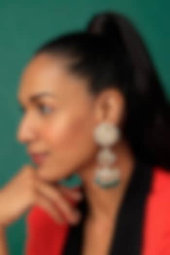 Gold Plated Kundan Polki Meenakari Earrings by Just Shraddha at Pernia's Pop Up Shop