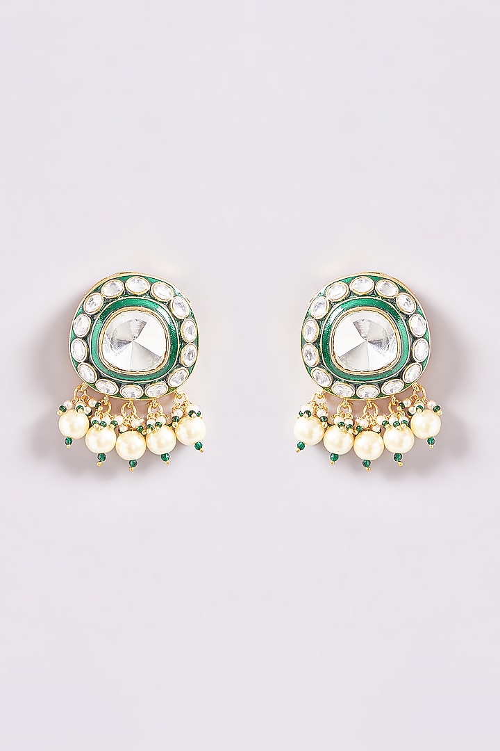 Gold Plated Kundan Polki & Stone Choker Necklace Set by Just Shraddha at Pernia's Pop Up Shop