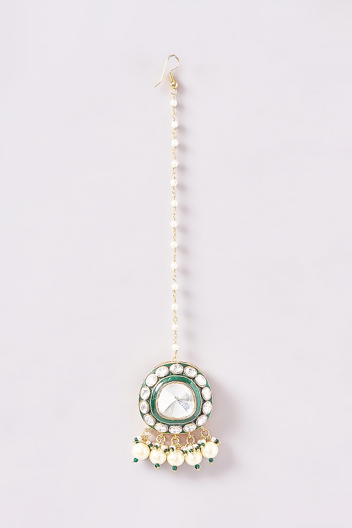 Gold Plated Kundan Polki & Stone Choker Necklace Set by Just Shraddha at Pernia's Pop Up Shop