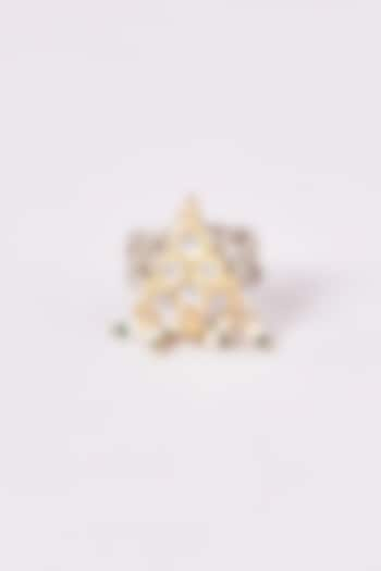 Two-Tone Plated Kundan Polki Ring by Just Shraddha at Pernia's Pop Up Shop