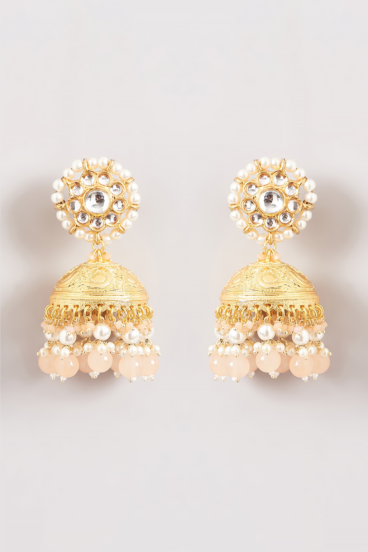 Designer long pearl Jhumka earrings for party