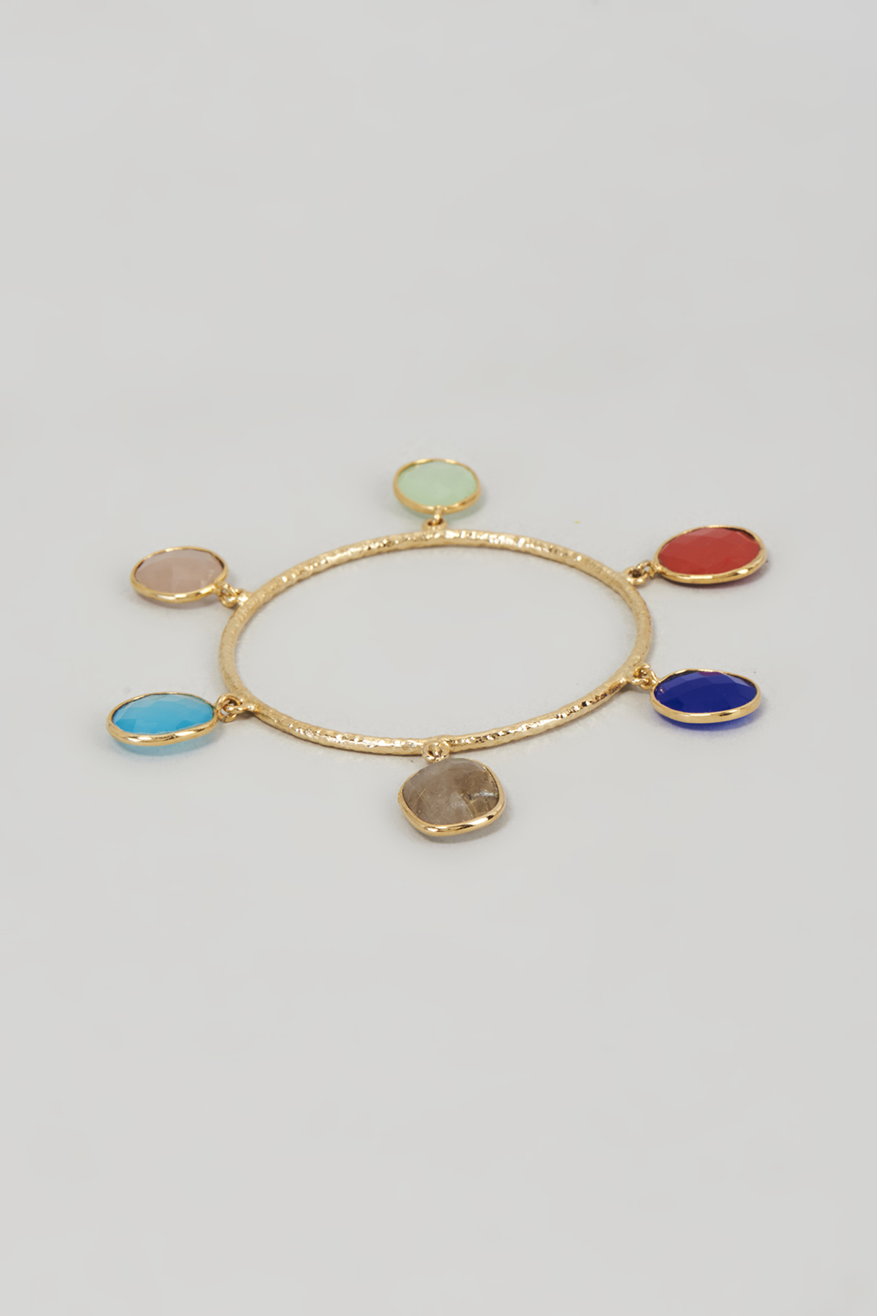 Gold Plated Multi-Colored Stone Bangle by Just Shraddha at Pernia's Pop Up Shop