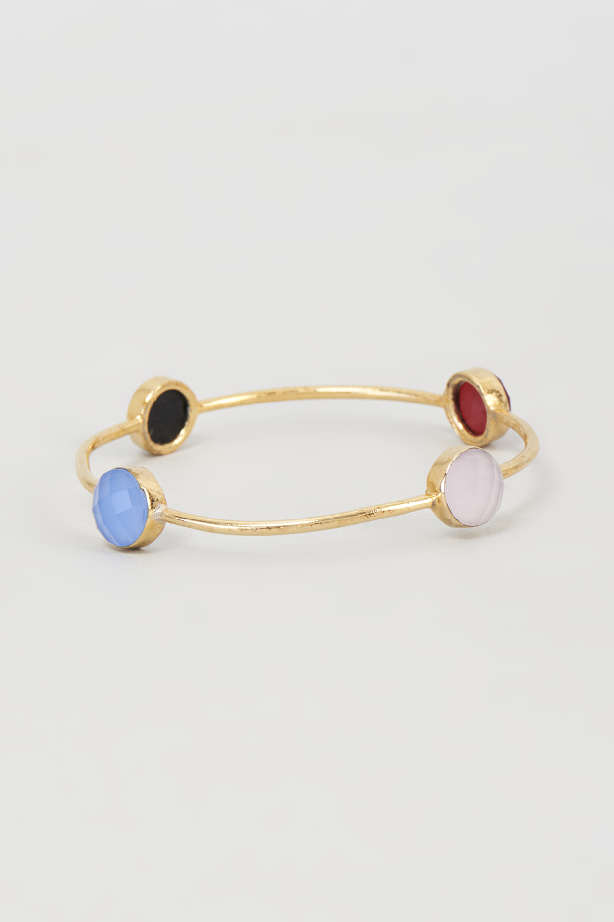 Gold Plated Multi-Colored Stone Bangle by Just Shraddha at Pernia's Pop Up Shop