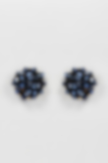 Black Beaded Stud Earrings by Just Shraddha at Pernia's Pop Up Shop