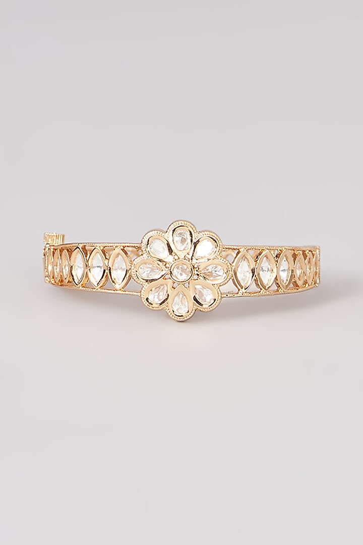 Gold Plated Kundan Polki Bracelet by Just Shraddha at Pernia's Pop Up Shop