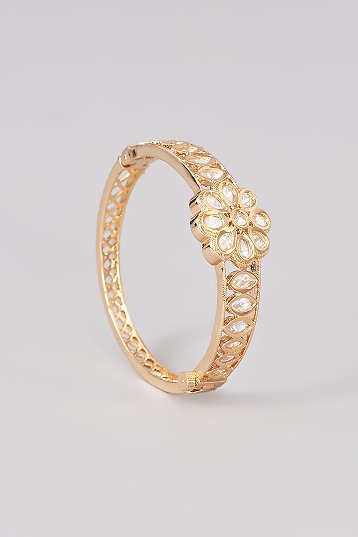 Gold Plated Kundan Polki Bracelet by Just Shraddha at Pernia's Pop Up Shop