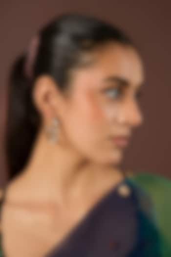 Gold Plated Kundan Polki Hoop Earrings by Just Shraddha at Pernia's Pop Up Shop