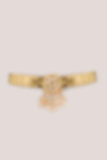 Gold Plated Kundan Polki Hasli Choker Necklace by Just Shraddha at Pernia's Pop Up Shop