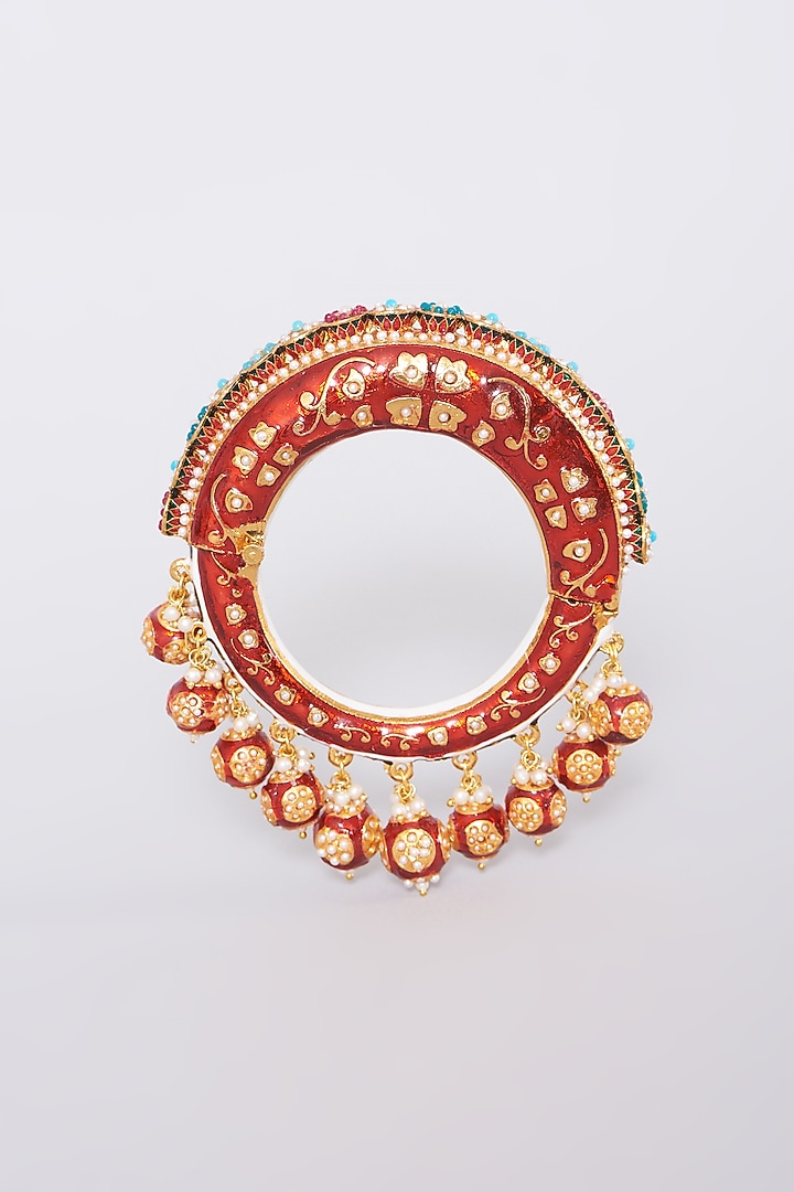 Gold Plated Multi-Colored Beaded Bangle by Just Shraddha at Pernia's Pop Up Shop