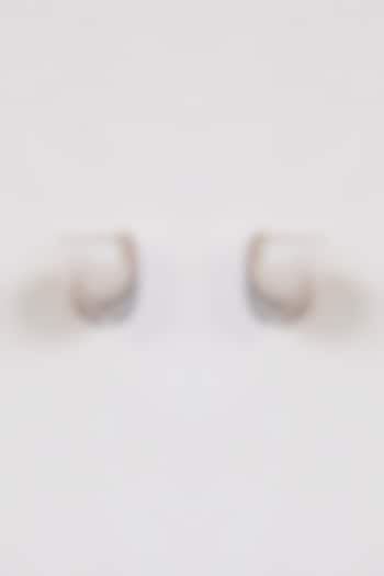 White Rhodium Finish Zircon Stud Earrings by Just Shraddha at Pernia's Pop Up Shop