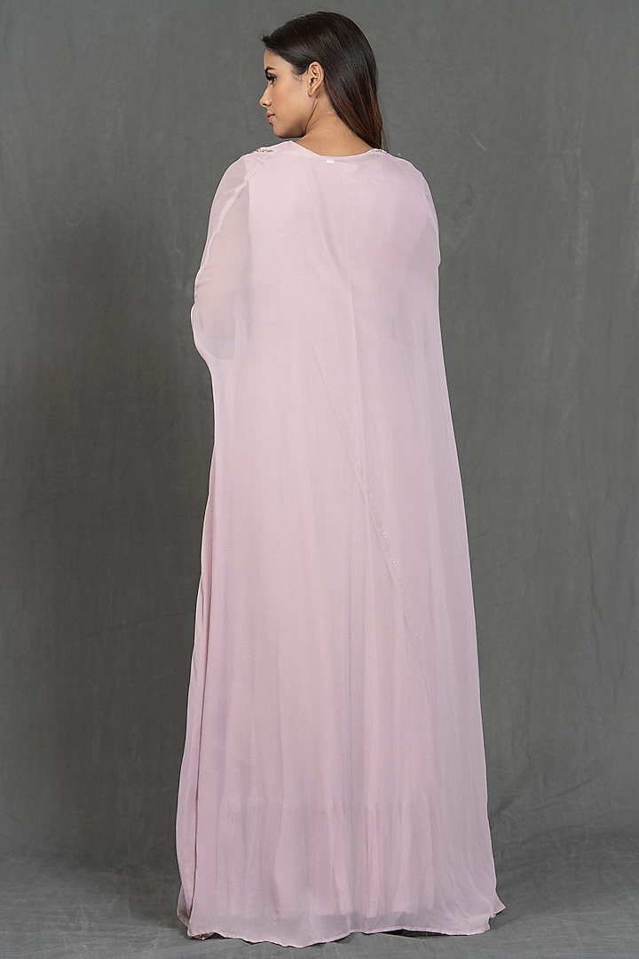 Pink Pleated Saree Gown by Kimaya by Vandana Rathi at Pernia's Pop Up Shop