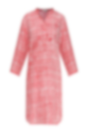 Pink and white block printed tunic available only at Pernia's Pop Up Shop.
