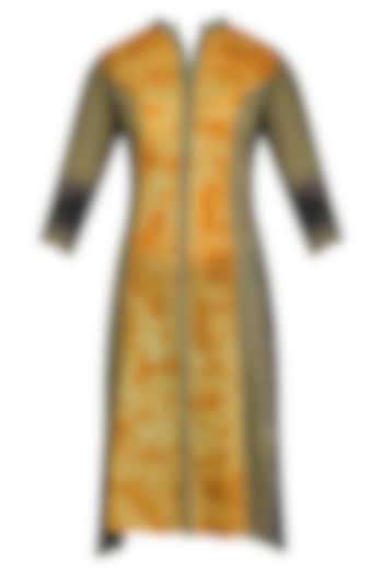 Saffron tye and dye print jacket style tunic available only at Pernia's Pop Up Shop.