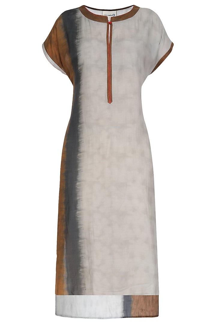 Grey tye and dye print asymmetrical tunic available only at Pernia's Pop Up Shop.