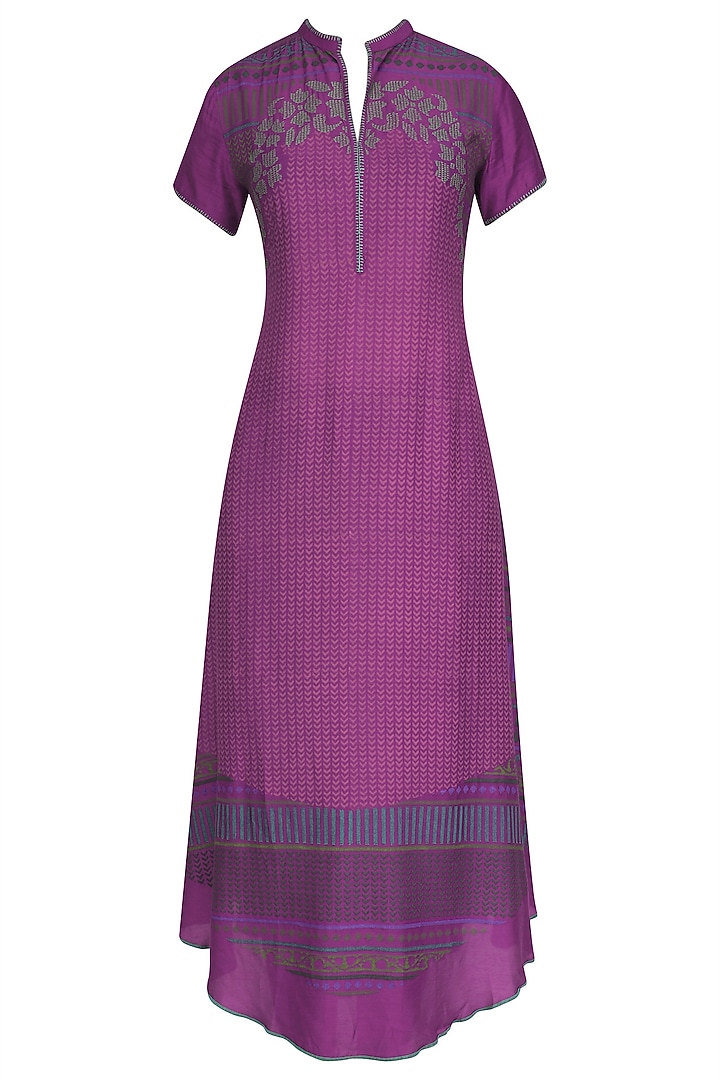 Purple Printed Circular Hem Tunic only at Pernia's Pop Up Shop.