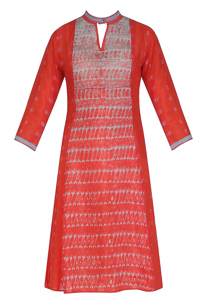Coral and ​Grey Tye and Dye Print Tunic available only at Pernia's Pop Up Shop.