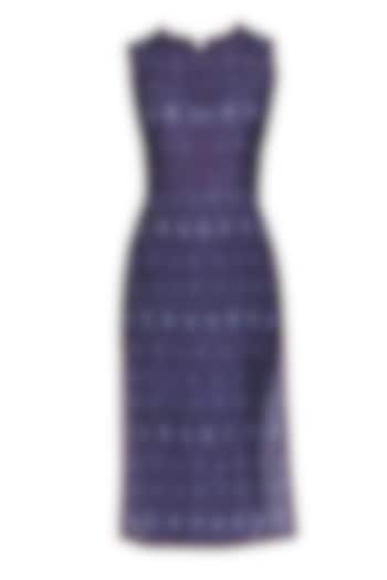 Purple Tye and Dye Print Sleeveless Tunic by Krishna Mehta