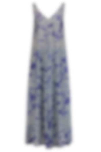 Navy and grey tye and dye print maxi dress available only at Pernia's Pop Up Shop.