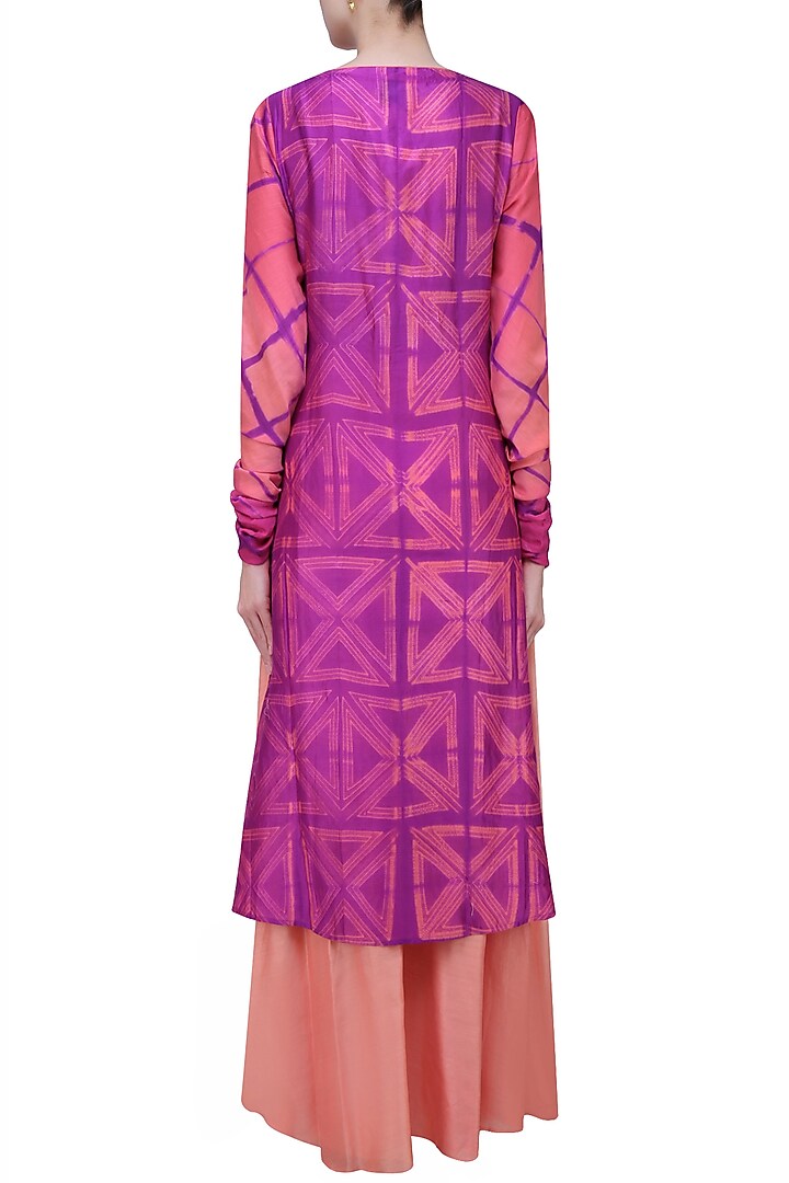 Peach and purple tye and dye printed tunic available only at Pernia's Pop Up Shop.