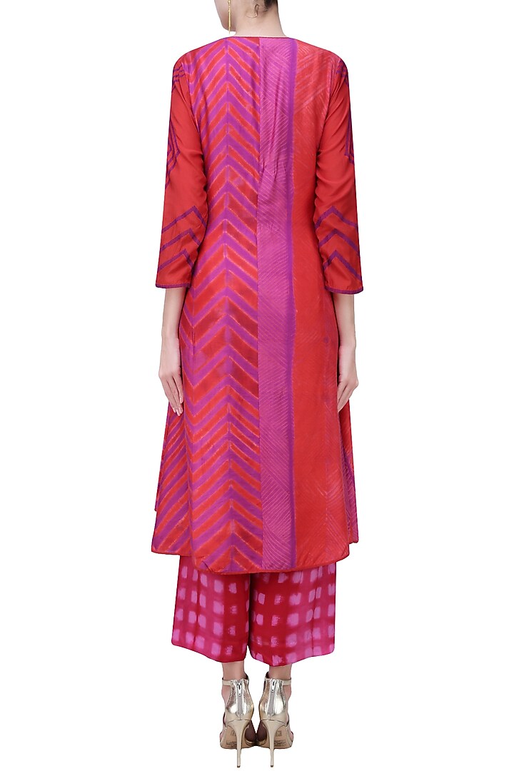 Red and purple tye and dye printed tunic available only at Pernia's Pop Up Shop.