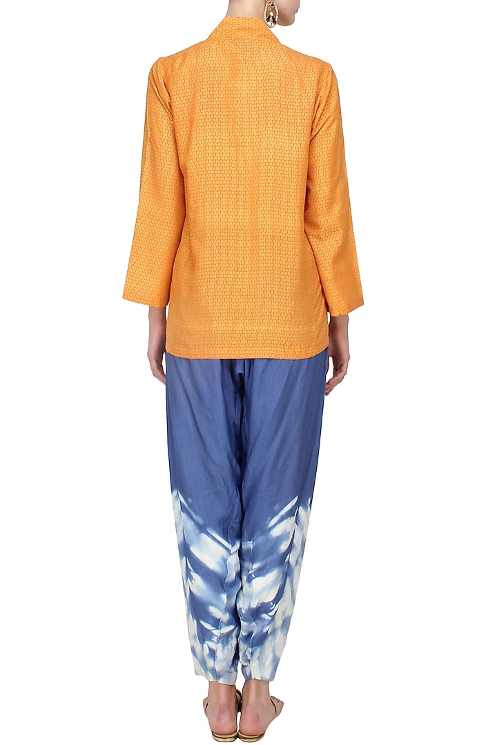 Indigo blue tye and dye printed harem dhoti pants available only at Pernia's Pop Up Shop.
