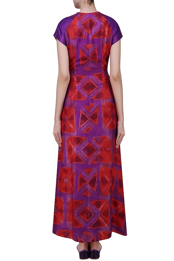 Red and purple tye and dye printed tunic available only at Pernia's Pop Up Shop.
