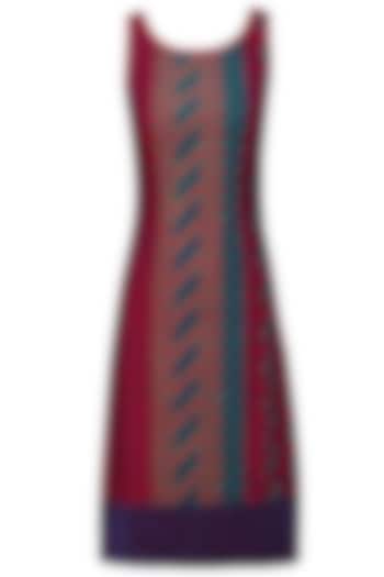 Red, blue and turquoise printed skater dress available only at Pernia's Pop Up Shop.