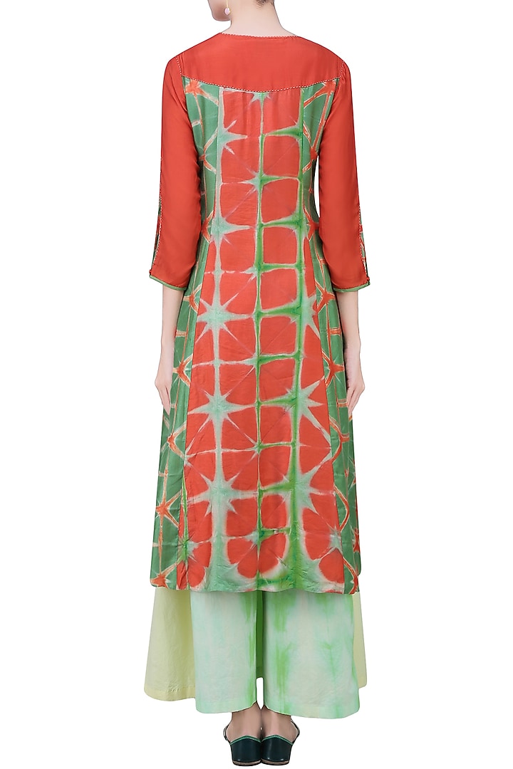 Green and orange tye and dye printed tunic available only at Pernia's Pop Up Shop.
