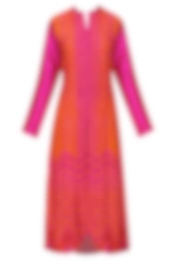 Peach and blue tye and dye printed tunic available only at Pernia's Pop Up Shop.