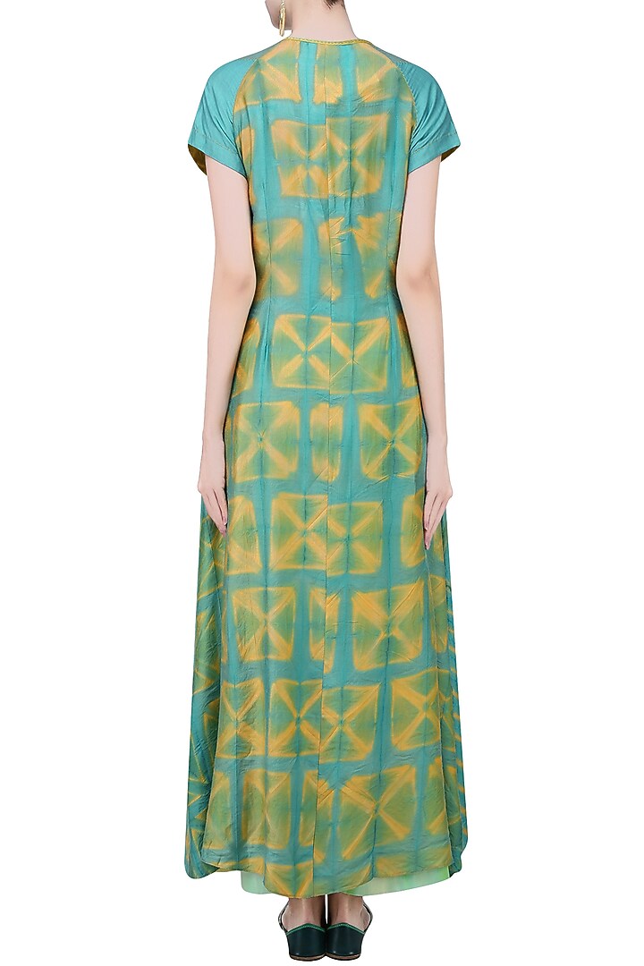 Turquoise blue tye and dye printed tunic available only at Pernia's Pop Up Shop.