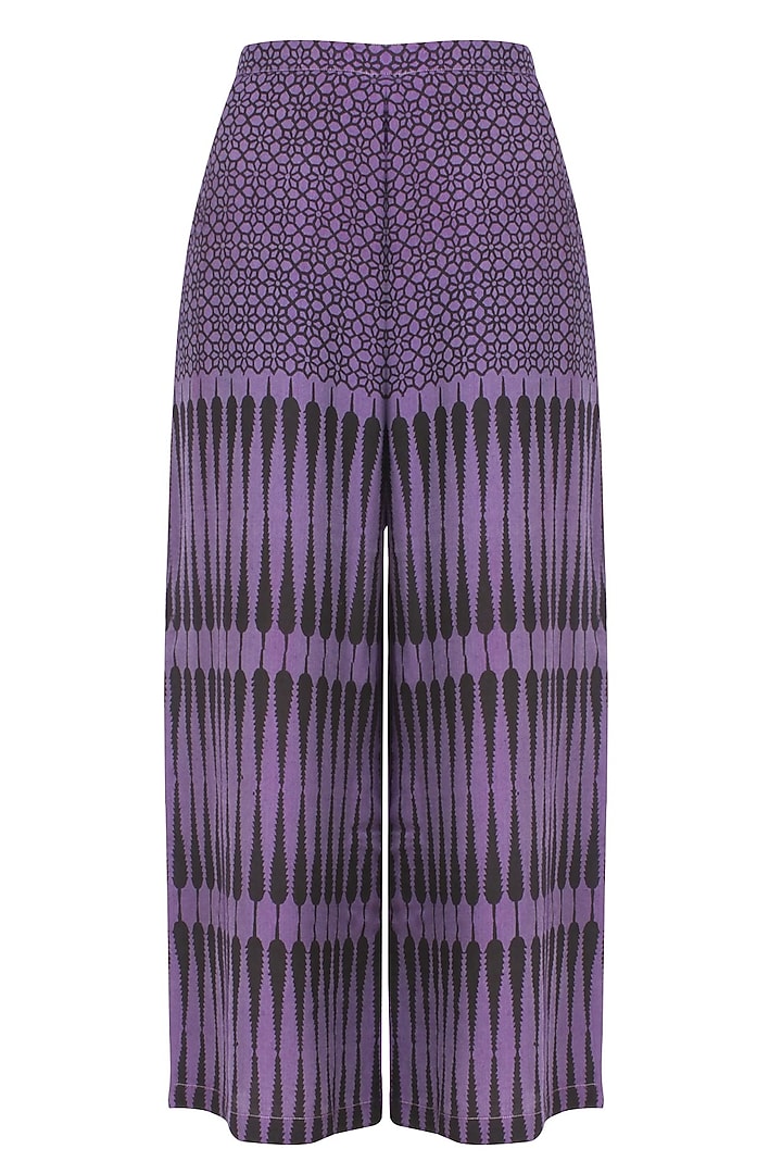 Purple tie and dye printed kaftan tunic and flared pants set available only at Pernia's Pop Up Shop