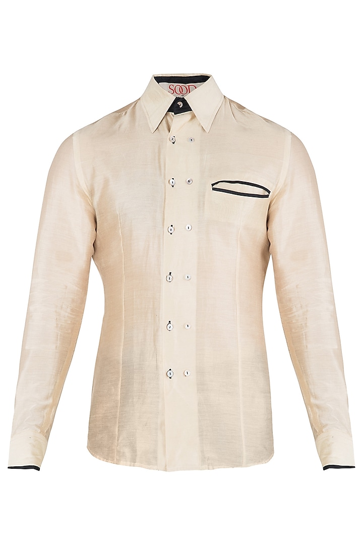 Off White Silk Shirt by Kommal Sood