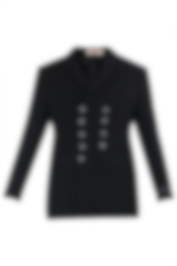 Black double breasted jacket available only at Pernia's Pop Up Shop.