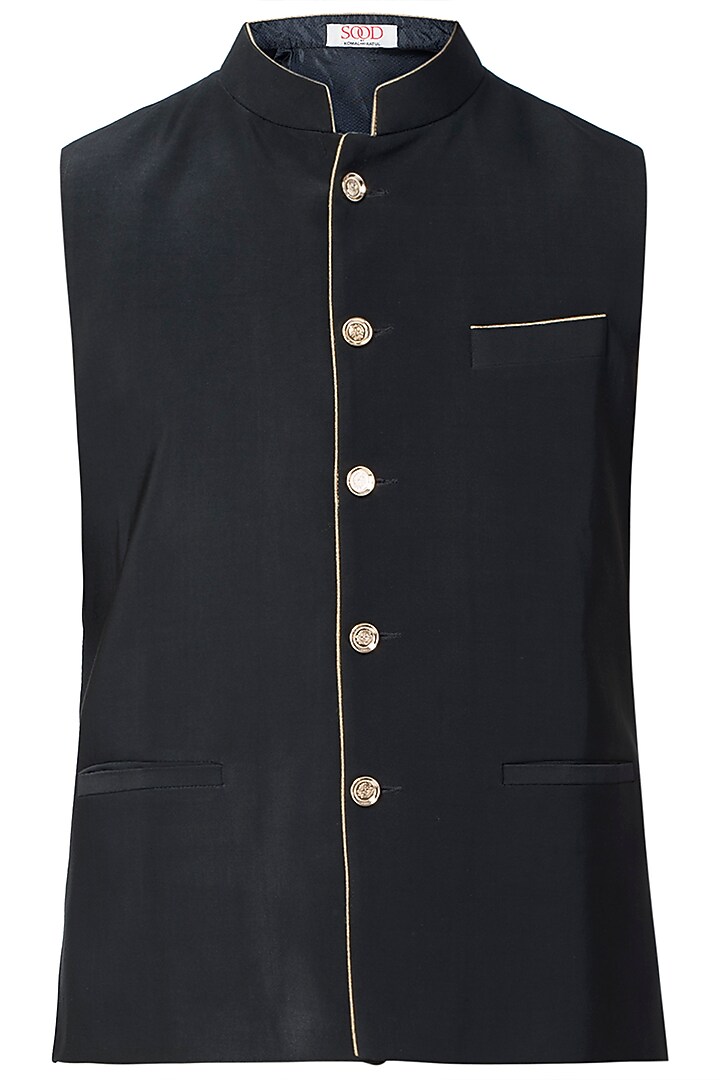 Black nehru jacket available only at Pernia's Pop Up Shop.