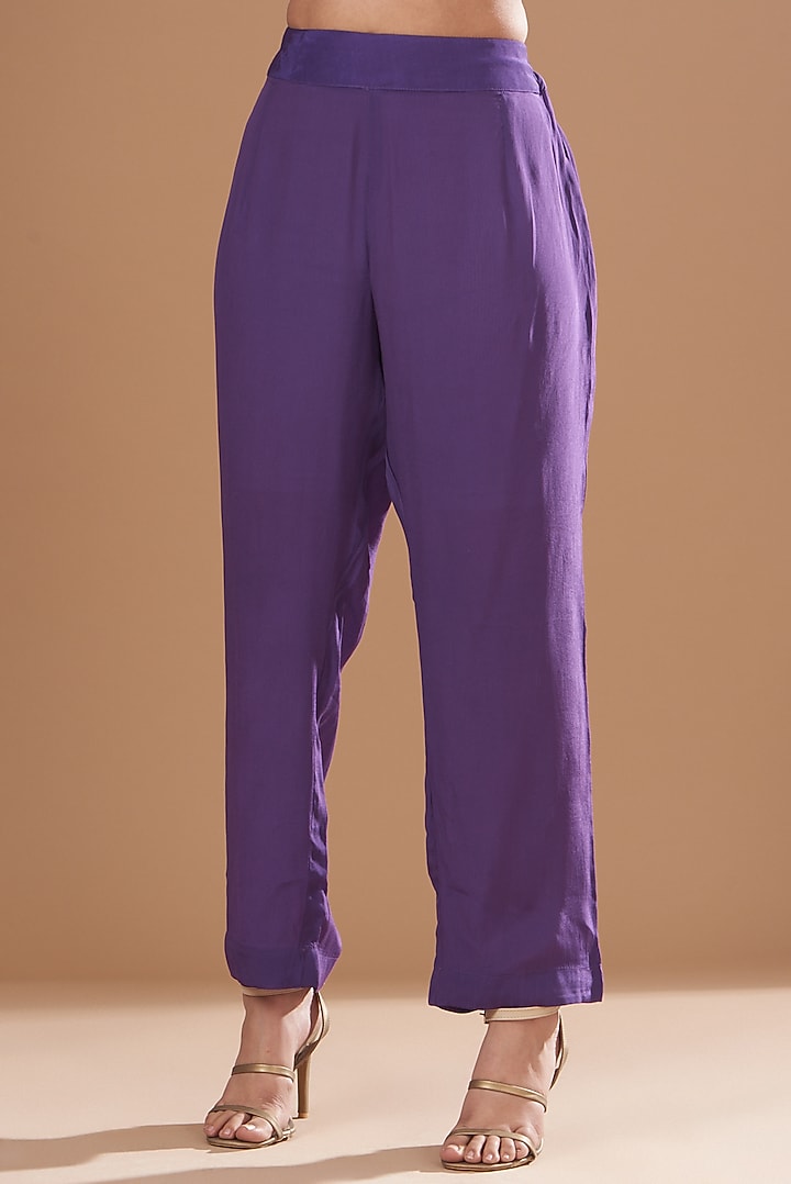 Purple Organza Foil & Tie Dyed Kaftan Set by Kisneel by Pam at Pernia's Pop Up Shop