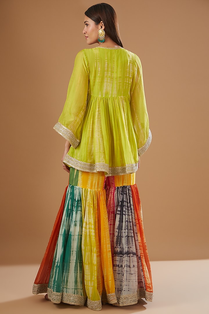 Multi-Coloured Organza Gharara Set by Kisneel by Pam at Pernia's Pop Up Shop