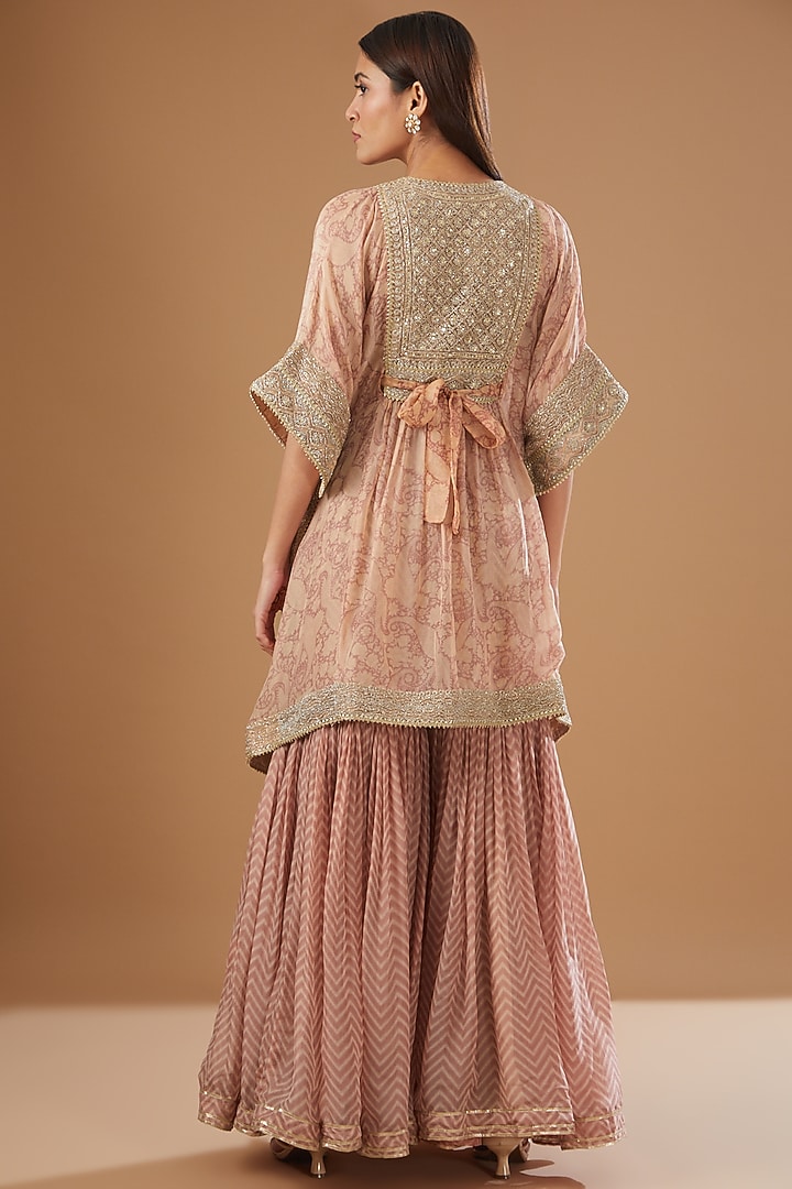 Rose Pink Organza Gharara Set by Kisneel by Pam at Pernia's Pop Up Shop