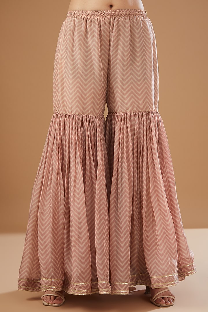 Rose Pink Organza Gharara Set by Kisneel by Pam at Pernia's Pop Up Shop