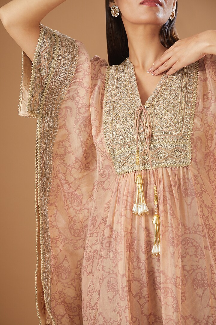 Rose Pink Organza Gharara Set by Kisneel by Pam at Pernia's Pop Up Shop