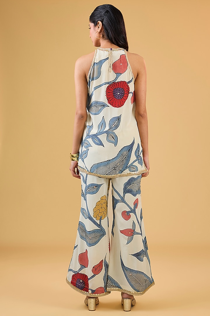 Ivory Crepe Digital Printed Co-Ord Set by Kisneel by Pam at Pernia's Pop Up Shop