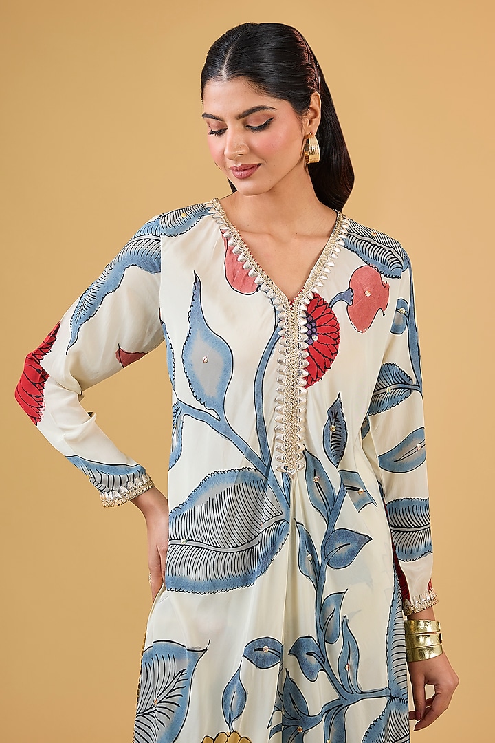 Multi-Colored Crepe Digital Printed Kurta Set by Kisneel by Pam at Pernia's Pop Up Shop