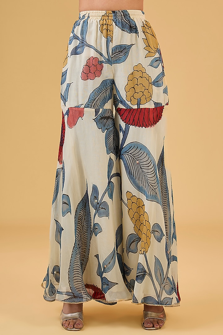 Multi-Colored Synthetic Digital Printed Gharara Set by Kisneel by Pam at Pernia's Pop Up Shop