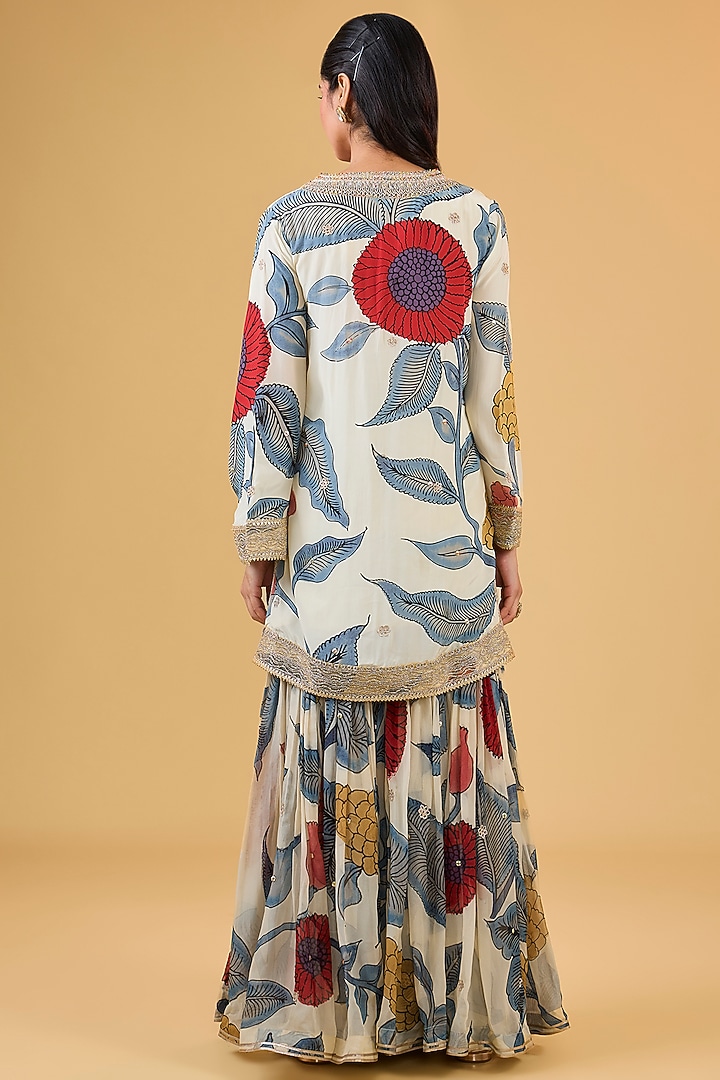 Multi-Colored Synthetic Digital Printed Gharara Set by Kisneel by Pam at Pernia's Pop Up Shop